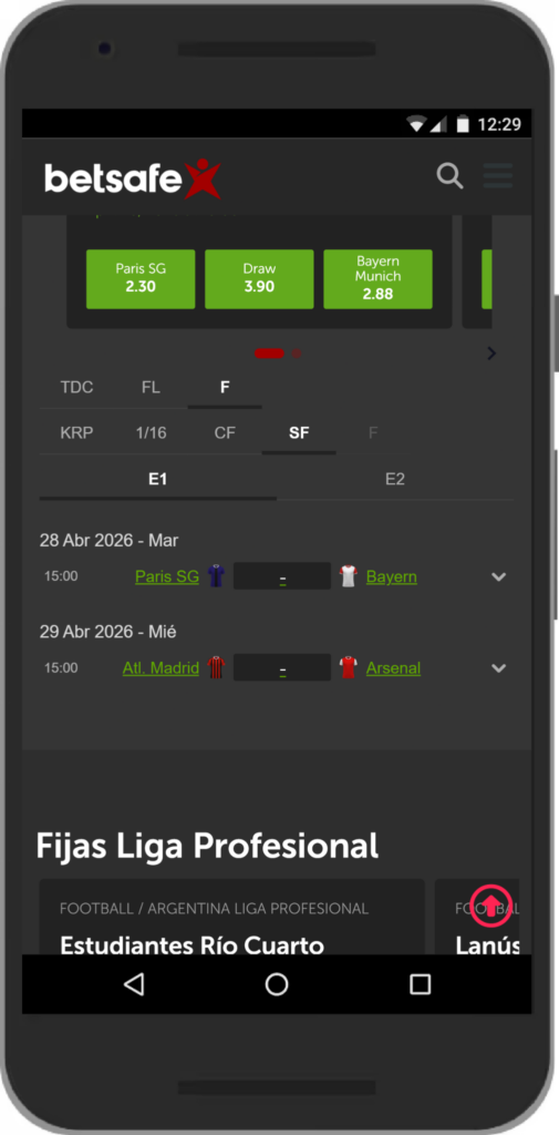 score app betsafe peru 3